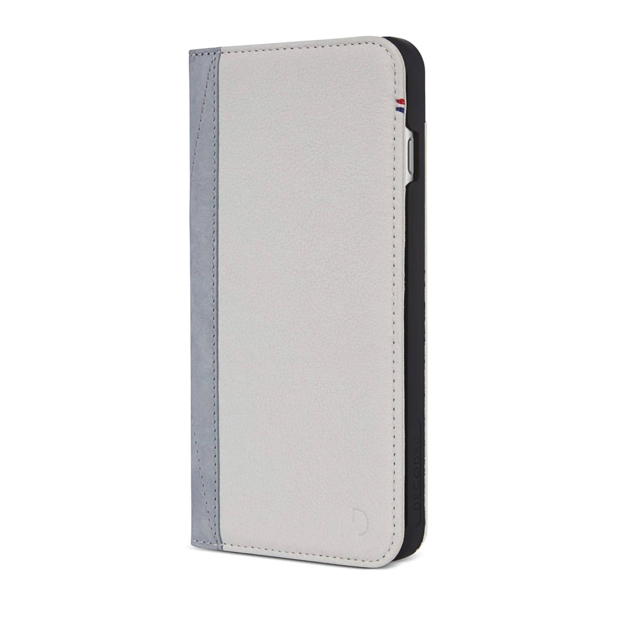 DECODED Leather Wallet Case White / Grey for iPhone SE 2020 / iPhone 8/7 / 6s / 6 (DA6IPO7CW3WEGY)